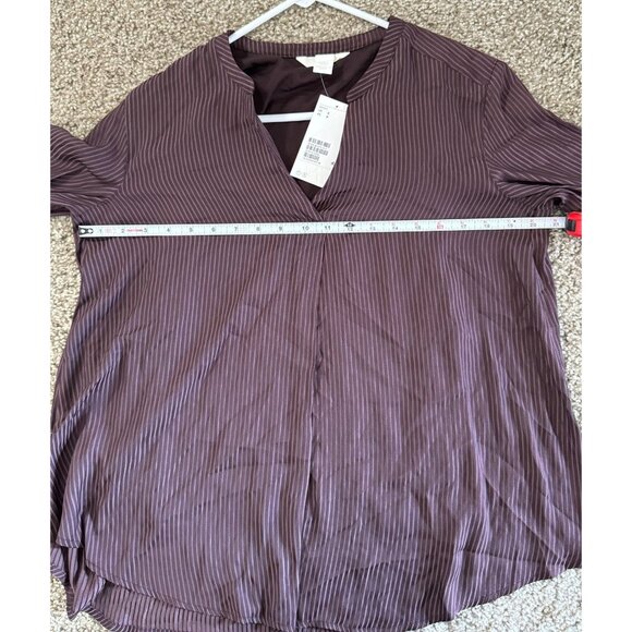 NEW H&M MAMA V-NECK NURSING BLOUSE Striped Dark Purple Sz Small L1 - Picture 9 of 9
